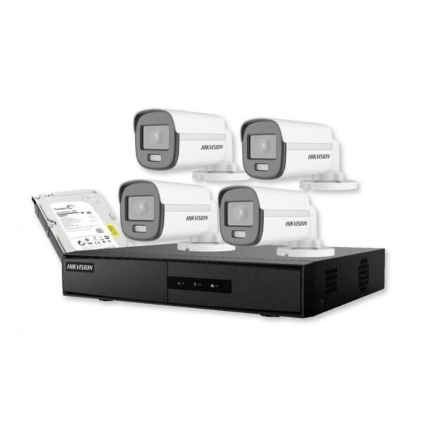 KIT ANALOGO COLORVU 1080P DVR 4CH 4BALA + 1TB VIDEO HIKVISION